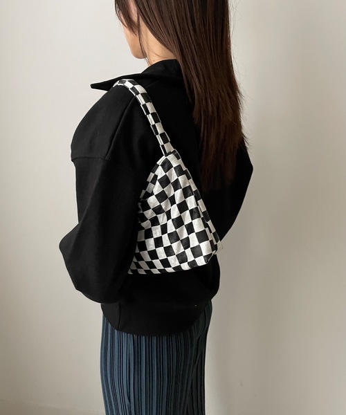 Didot.showroom（ディドット ショールーム）の「checker mini bag（トートバッグ・レディース・ブラック/グリーン・FREE）」の19枚目の写真
