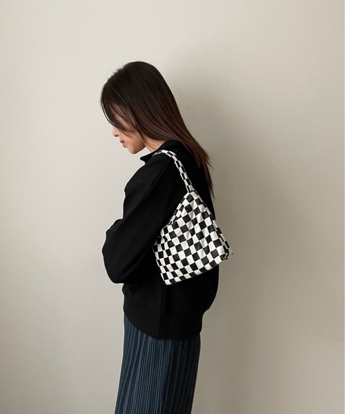 Didot.showroom（ディドット ショールーム）の「checker mini bag（トートバッグ・レディース・ブラック/グリーン・FREE）」の20枚目の写真