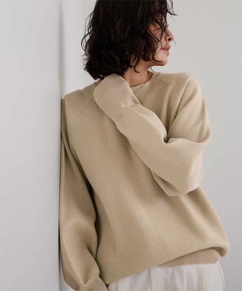 UR'S（ユアーズ）の「【ベストセラー/26SS/新色追加】スウェットライクニット（ニット/セーター・レディース・ホワイト/ベージュ/ブルー/ネイビー/ブラック/グリーン/ライトグリーン/ピンク/ライトグレー/ホワイト系その他/ホワイト×ブラック/ブルー系その他/杢グレー/グリーン系その他/レッド/チャコール/ライトブルー/キャメル/ベージュ系その他/グレー・S/M/L/MP）」の11枚目の写真