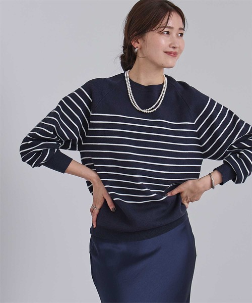 UR'S（ユアーズ）の「【ベストセラー/26SS/新色追加】スウェットライクニット（ニット/セーター・レディース・ホワイト/ベージュ/ブルー/ネイビー/ブラック/グリーン/ライトグリーン/ピンク/ライトグレー/ホワイト系その他/ホワイト×ブラック/ブルー系その他/杢グレー/グリーン系その他/レッド/チャコール/ライトブルー/キャメル/ベージュ系その他/グレー・S/M/L/MP）」の17枚目の写真