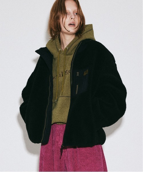 SCULPTOR(スカルプター)の「COMFY SHERPA JACKET/コンフィーシェルパジャケット(ブルゾン・レディース・ブラック/アイボリー/セージグリーン/ライトブルー・MEDIUM/LARGE/X-LARGE)」の7枚目の写真