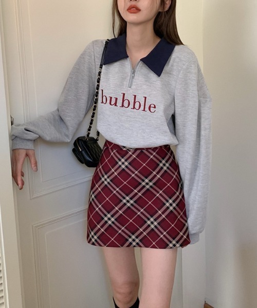 MANGROVE(マングローブ)の「"bubble" ロゴハーフジップスウェット(Tシャツ/カットソー・レディース・ネイビー/グレー/ピンク・FREE)」の20枚目の写真