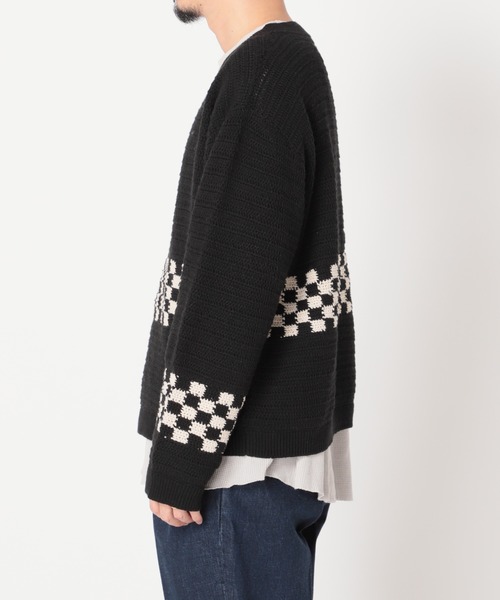 JOURNAL STANDARD relume（ジャーナルスタンダード　レリューム）の「CALIFORNIA クロシェアミ Vネックニット "CHECKER"（ニット/セーター・メンズ・ブラック/ベージュ/オレンジ・M/L）」の14枚目の写真