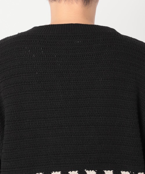 JOURNAL STANDARD relume（ジャーナルスタンダード　レリューム）の「CALIFORNIA クロシェアミ Vネックニット "CHECKER"（ニット/セーター・メンズ・ブラック/ベージュ/オレンジ・M/L）」の9枚目の写真