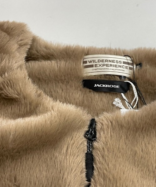 WILDERNESS EXPERIENCE(ウィルダネスエクスペリエンス)の「WILDERNESS-ノーカラーファーブルゾン(ブルゾン・メンズ・ブラック/ベージュ・M/L)」の5枚目の写真