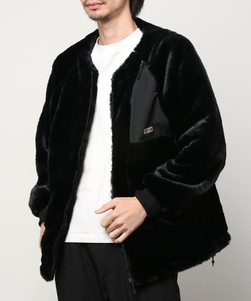 WILDERNESS EXPERIENCE(ウィルダネスエクスペリエンス)の「WILDERNESS-ノーカラーファーブルゾン(ブルゾン・メンズ・ブラック/ベージュ・M/L)」の10枚目の写真