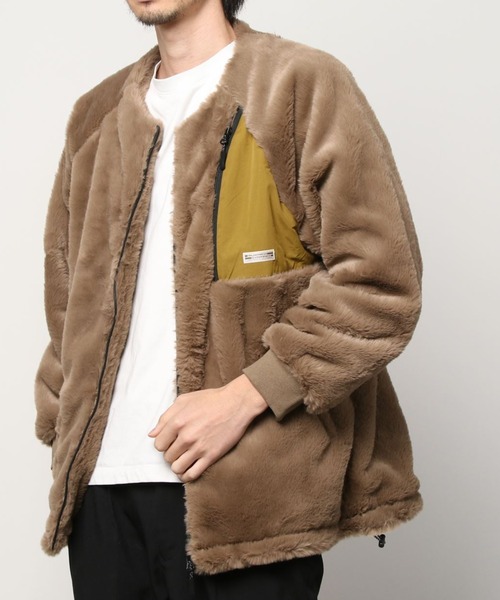 WILDERNESS EXPERIENCE(ウィルダネスエクスペリエンス)の「WILDERNESS-ノーカラーファーブルゾン(ブルゾン・メンズ・ブラック/ベージュ・M/L)」の14枚目の写真