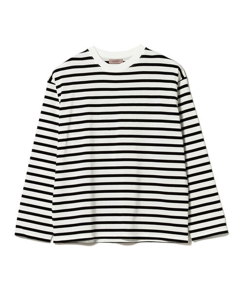 BEAMS LIGHTS（ビームスライツ）の「BEAMS LIGHTS / ギザコットン スプレンダーツイスト ボーダー ロングTシャツ（Tシャツ/カットソー・メンズ・ホワイト/ワイン/ブラウン系その他2・SMALL/MEDIUM/LARGE）」の5枚目の写真