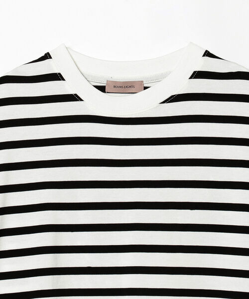 BEAMS LIGHTS（ビームスライツ）の「BEAMS LIGHTS / ギザコットン スプレンダーツイスト ボーダー ロングTシャツ（Tシャツ/カットソー・メンズ・ホワイト/ワイン/ブラウン系その他2・SMALL/MEDIUM/LARGE）」の6枚目の写真