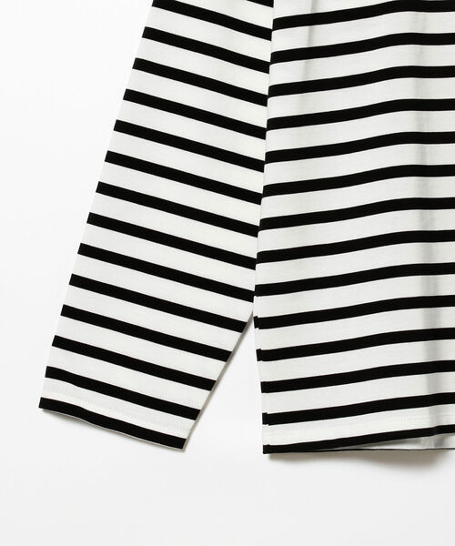 BEAMS LIGHTS（ビームスライツ）の「BEAMS LIGHTS / ギザコットン スプレンダーツイスト ボーダー ロングTシャツ（Tシャツ/カットソー・メンズ・ホワイト/ワイン/ブラウン系その他2・SMALL/MEDIUM/LARGE）」の7枚目の写真