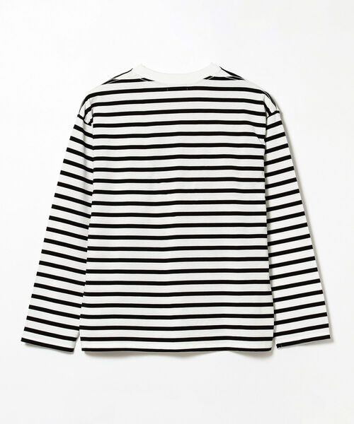 BEAMS LIGHTS（ビームスライツ）の「BEAMS LIGHTS / ギザコットン スプレンダーツイスト ボーダー ロングTシャツ（Tシャツ/カットソー・メンズ・ホワイト/ワイン/ブラウン系その他2・SMALL/MEDIUM/LARGE）」の8枚目の写真