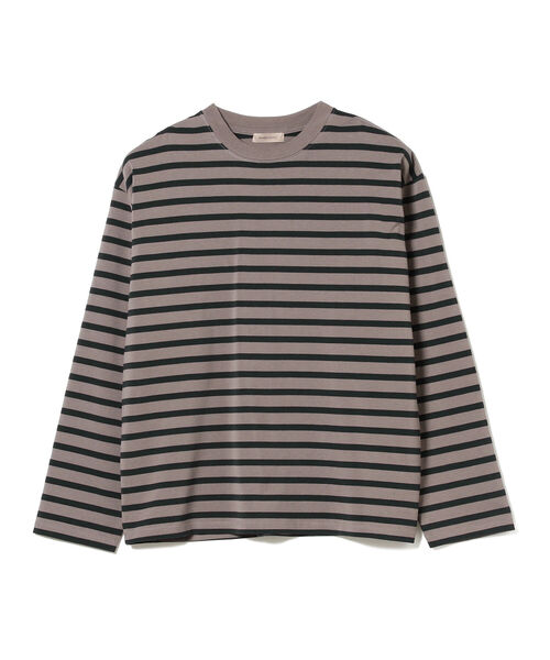 BEAMS LIGHTS（ビームスライツ）の「BEAMS LIGHTS / ギザコットン スプレンダーツイスト ボーダー ロングTシャツ（Tシャツ/カットソー・メンズ・ホワイト/ワイン/ブラウン系その他2・SMALL/MEDIUM/LARGE）」の10枚目の写真