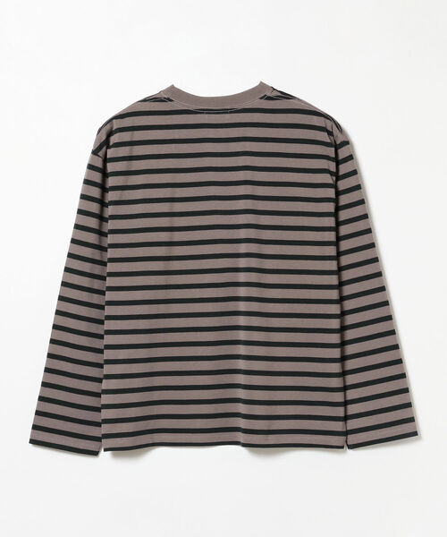 BEAMS LIGHTS（ビームスライツ）の「BEAMS LIGHTS / ギザコットン スプレンダーツイスト ボーダー ロングTシャツ（Tシャツ/カットソー・メンズ・ホワイト/ワイン/ブラウン系その他2・SMALL/MEDIUM/LARGE）」の11枚目の写真