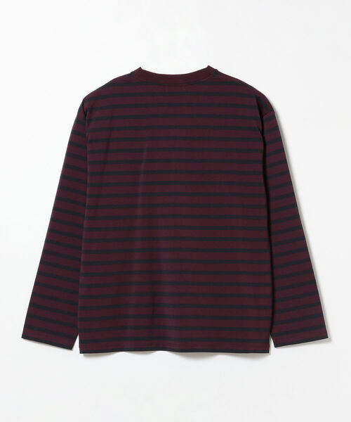 BEAMS LIGHTS（ビームスライツ）の「BEAMS LIGHTS / ギザコットン スプレンダーツイスト ボーダー ロングTシャツ（Tシャツ/カットソー・メンズ・ホワイト/ワイン/ブラウン系その他2・SMALL/MEDIUM/LARGE）」の14枚目の写真