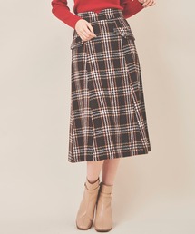 31 Sons de mode | フラップ付きセミフレアチェックスカート(スカート)