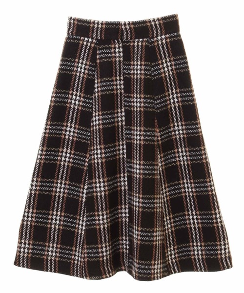 31 Sons de mode(トランテアン ソン ドゥ モード)の「フラップ付きセミフレアチェックスカート(スカート・レディース・ブラック/レッド/ダークブラウン・36/38)」の5枚目の写真