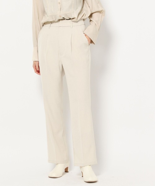 mysty woman（ミスティウーマン）の「ツイルフレアパンツ 264648（スラックス・レディース・アイボリー/ブラック/ベージュ・FREE）」の2枚目の写真