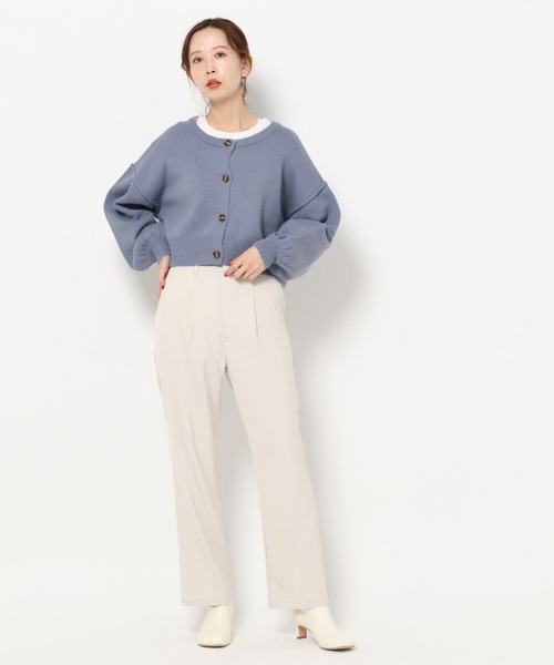 mysty woman（ミスティウーマン）の「ツイルフレアパンツ 264648（スラックス・レディース・アイボリー/ブラック/ベージュ・FREE）」の16枚目の写真