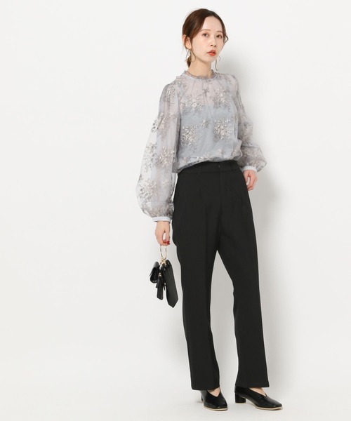 mysty woman（ミスティウーマン）の「ツイルフレアパンツ 264648（スラックス・レディース・アイボリー/ブラック/ベージュ・FREE）」の12枚目の写真