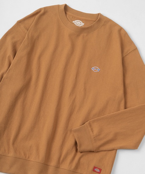 Dickies(ディッキーズ)の「【Dickies/ディッキーズ】ビッグシルエット ミニロゴワッペン ワンポイント スウェット/トレーナー(スウェット・レディース・ホワイト/ブラック/サックスブルー/ピンク/グレイッシュベージュ/キャメル・M/L/XL)」の1枚目の写真