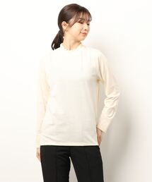 Samansa Mos2 blue | フリルネックカットソー(Tシャツ/カットソー)