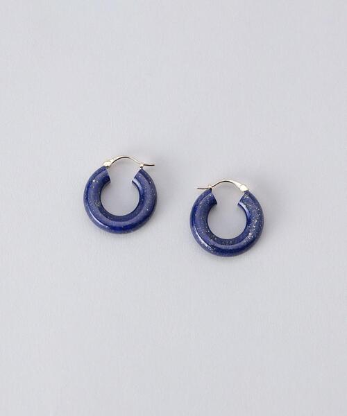 ＜PREEK＞LAPIS LAZULI HOOP EARRINGS/ピアス