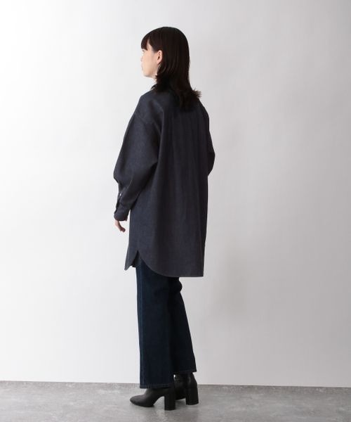 yuw（ユウ）の「デニムチュニックシャツワンピース　263623（シャツワンピース・レディース・ネイビー/ブルー系その他・FREE）」の7枚目の写真