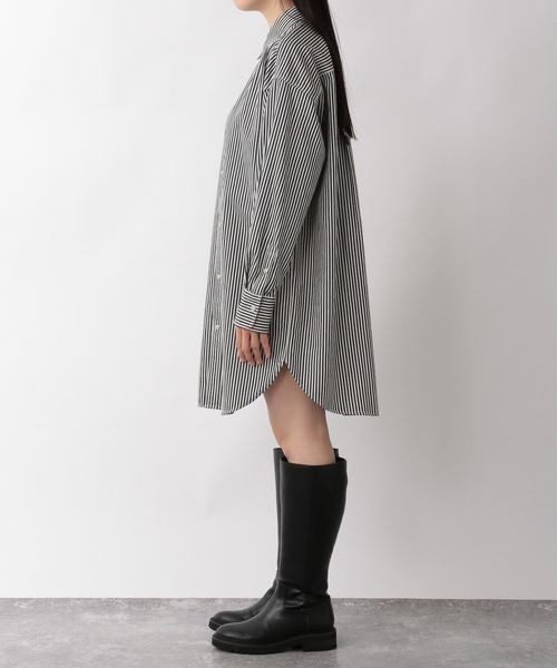 yuw（ユウ）の「デニムチュニックシャツワンピース　263623（シャツワンピース・レディース・ネイビー/ブルー系その他・FREE）」の9枚目の写真