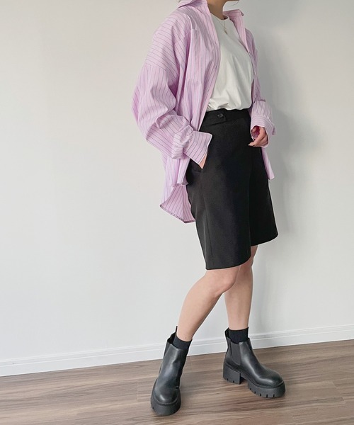 JUNOAH（ジュノア）の「ストライプシャツ（シャツ/ブラウス・レディース・イエロー/ピンク/ネイビー/ブルー・MEDIUM/LARGE）」の13枚目の写真