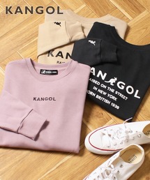 【KANGOL KIDS】袖ワンポイント刺繍クルーネック裏毛トレーナー