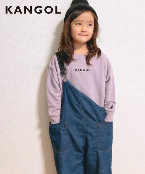 KANGOL（カンゴール）の「【KANGOL KIDS】袖ワンポイント刺繍クルーネック裏毛トレーナー（スウェット・キッズ・チャコールグレー/ベージュ/ピンク・150cm/120㎝/130㎝/140㎝）」の3枚目の写真