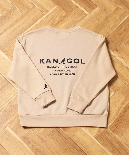 KANGOL（カンゴール）の「【KANGOL KIDS】袖ワンポイント刺繍クルーネック裏毛トレーナー（スウェット・キッズ・チャコールグレー/ベージュ/ピンク・150cm/120㎝/130㎝/140㎝）」の7枚目の写真