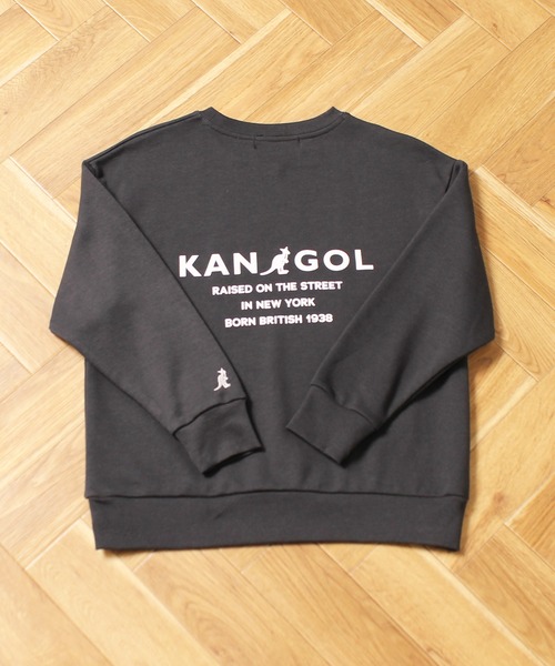KANGOL（カンゴール）の「【KANGOL KIDS】袖ワンポイント刺繍クルーネック裏毛トレーナー（スウェット・キッズ・チャコールグレー/ベージュ/ピンク・150cm/120㎝/130㎝/140㎝）」の4枚目の写真
