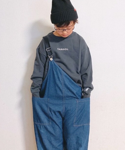 KANGOL（カンゴール）の「【KANGOL KIDS】袖ワンポイント刺繍クルーネック裏毛トレーナー（スウェット・キッズ・チャコールグレー/ベージュ/ピンク・150cm/120㎝/130㎝/140㎝）」の18枚目の写真