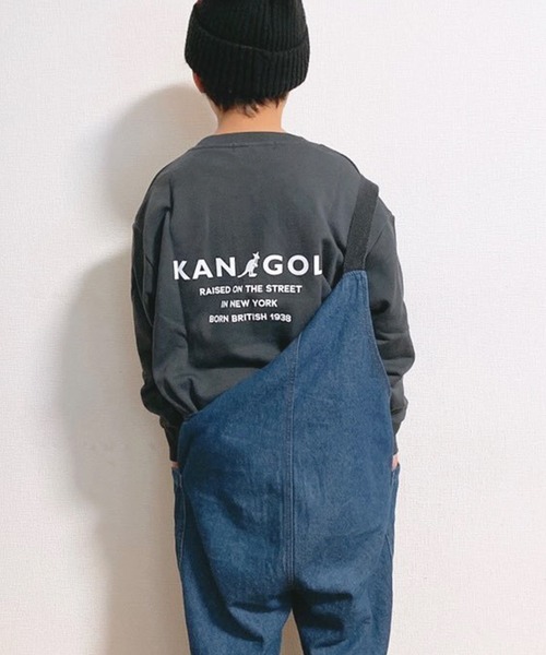 KANGOL（カンゴール）の「【KANGOL KIDS】袖ワンポイント刺繍クルーネック裏毛トレーナー（スウェット・キッズ・チャコールグレー/ベージュ/ピンク・150cm/120㎝/130㎝/140㎝）」の19枚目の写真