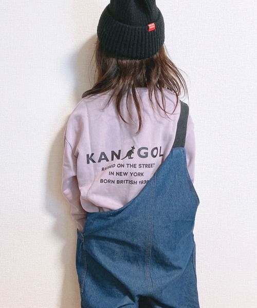 KANGOL（カンゴール）の「【KANGOL KIDS】袖ワンポイント刺繍クルーネック裏毛トレーナー（スウェット・キッズ・チャコールグレー/ベージュ/ピンク・150cm/120㎝/130㎝/140㎝）」の20枚目の写真