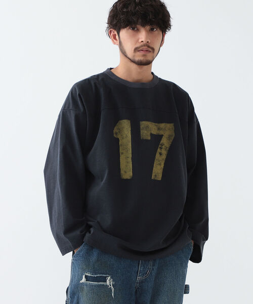 BEAMS/ルーズナンバリングフットボールロングTシャツ