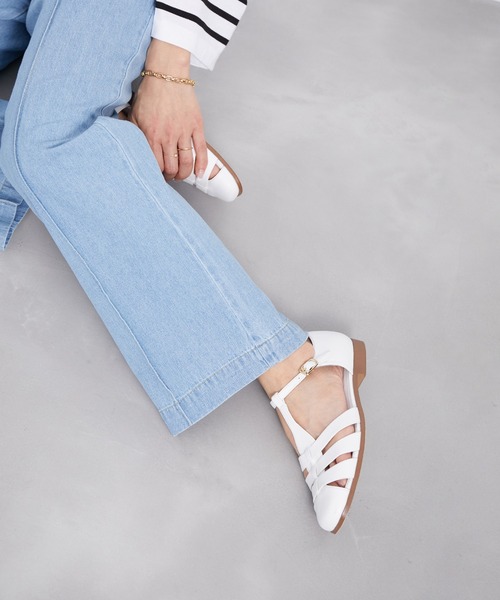 ROPE'（ロペ）の「セミスクエアグルカサンダル（サンダル・レディース・ホワイト/ブラック・36/37/36.5/37.5）」の14枚目の写真