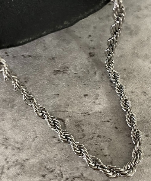 18KWG スルーピン付き チェーンネックレス 60cm チェーンネックレス/スパイラル（ネックレス）｜SPINNS