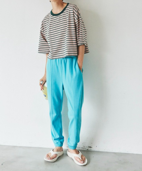 Auntie Rosa Holiday（アンティローザホリデー）の「ヘビーウェイトジョガーパンツ（スウェットパンツ・レディース・チャコールグレー/ライトブルー/ピンク/イエロー・FREE）」の10枚目の写真