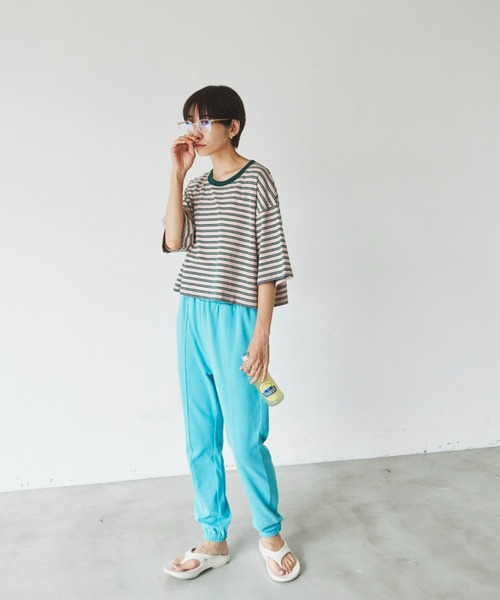 Auntie Rosa Holiday（アンティローザホリデー）の「ヘビーウェイトジョガーパンツ（スウェットパンツ・レディース・チャコールグレー/ライトブルー/ピンク/イエロー・FREE）」の13枚目の写真