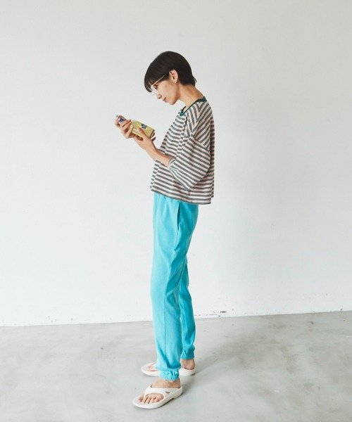 Auntie Rosa Holiday（アンティローザホリデー）の「ヘビーウェイトジョガーパンツ（スウェットパンツ・レディース・チャコールグレー/ライトブルー/ピンク/イエロー・FREE）」の14枚目の写真