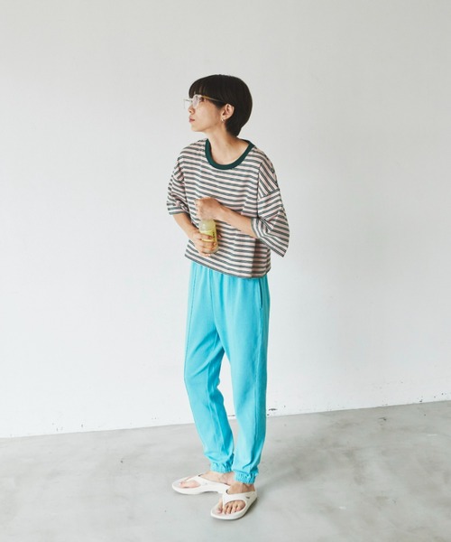 Auntie Rosa Holiday（アンティローザホリデー）の「ヘビーウェイトジョガーパンツ（スウェットパンツ・レディース・チャコールグレー/ライトブルー/ピンク/イエロー・FREE）」の15枚目の写真