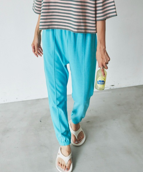 Auntie Rosa Holiday（アンティローザホリデー）の「ヘビーウェイトジョガーパンツ（スウェットパンツ・レディース・チャコールグレー/ライトブルー/ピンク/イエロー・FREE）」の6枚目の写真