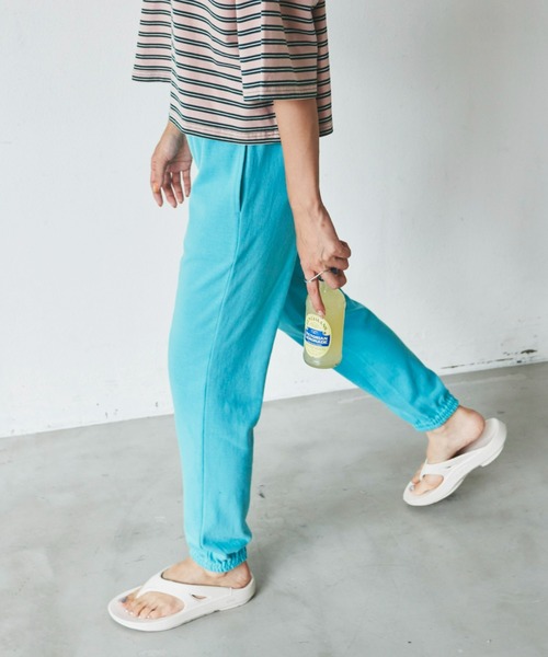 Auntie Rosa Holiday（アンティローザホリデー）の「ヘビーウェイトジョガーパンツ（スウェットパンツ・レディース・チャコールグレー/ライトブルー/ピンク/イエロー・FREE）」の7枚目の写真