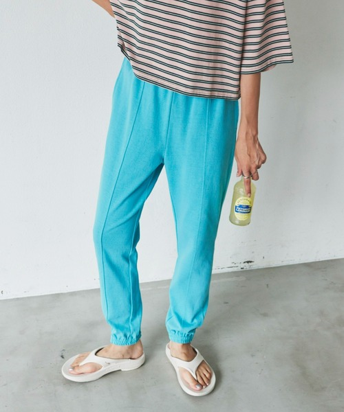 Auntie Rosa Holiday（アンティローザホリデー）の「ヘビーウェイトジョガーパンツ（スウェットパンツ・レディース・チャコールグレー/ライトブルー/ピンク/イエロー・FREE）」の8枚目の写真