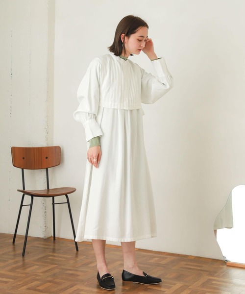 SENSE OF PLACE by URBAN RESEARCH（センスオブプレイスバイアーバンリサーチ）の「タックベストレイヤードワンピース（ワンピース・レディース・ミント/ブラック/オフホワイト・ONE）」の21枚目の写真