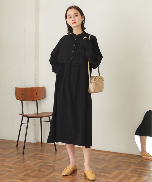 SENSE OF PLACE by URBAN RESEARCH（センスオブプレイスバイアーバンリサーチ）の「タックベストレイヤードワンピース（ワンピース・レディース・ミント/ブラック/オフホワイト・ONE）」の6枚目の写真