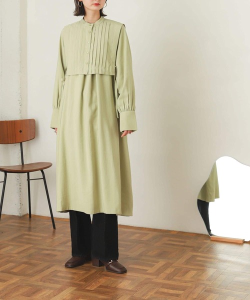 SENSE OF PLACE by URBAN RESEARCH（センスオブプレイスバイアーバンリサーチ）の「タックベストレイヤードワンピース（ワンピース・レディース・ミント/ブラック/オフホワイト・ONE）」の7枚目の写真