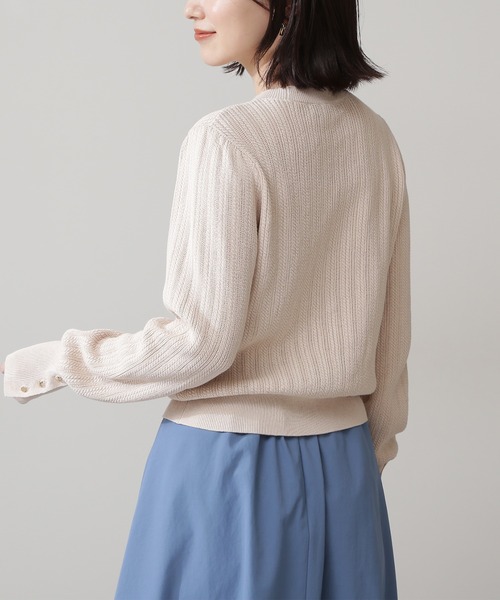 N.(N. Natural Beauty Basic)(エヌエヌナチュラルビューティーベーシック)の「◆リブボタン柄編みニット(ニット/セーター・レディース・ベージュ/ネイビー/ブルーグリーン・MEDIUM)」の12枚目の写真